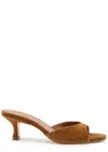 Staud 55mm Brigitte Suede Kitten-heel Mules In Brown
