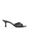 Staud Brigitte Hand-knotted Leather Mules In Animal Print