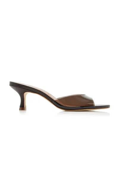 Staud Brigitte Leather Mules In Brown