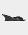 Staud Brigitte Leather Wedge Sandals In Brown