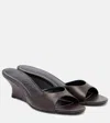 Staud Brigitte Leather Wedge Sandals In Brown