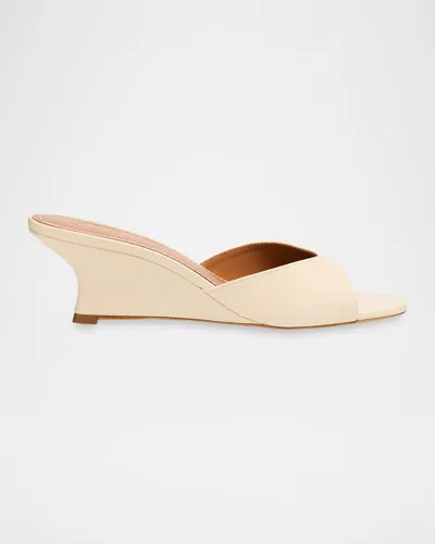 STAUD BRIGITTE LEATHER WEDGE MULES