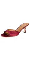 Staud Brigitte Mules Pinot In Pinot Satin