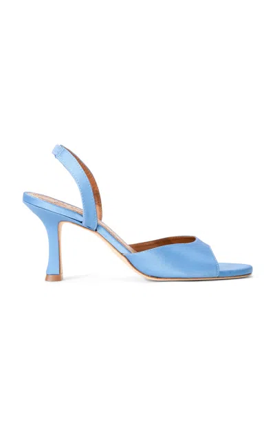Staud Brigitte Satin Sandals In Blue