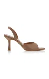 Staud Brigitte Satin Slingback Pumps In Brown