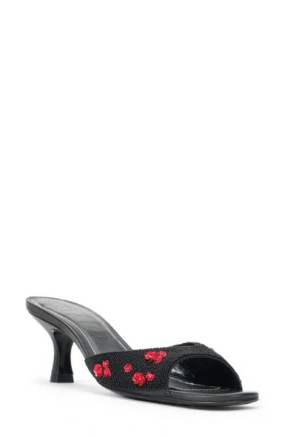 Staud Brigitte Slide Sandal In Black/poppy