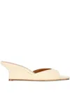 Staud Brigitte Leather Wedge Mules In Neutral