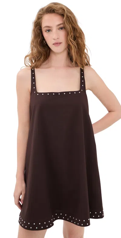 Staud Brio Dress Earth Studs In Brown