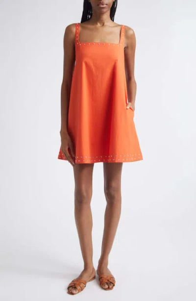 Staud Brio Studded Swing Minidress In Red