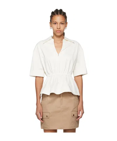 Staud Bristol Peplum-hem Blouse In White