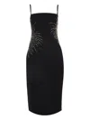 Staud Britney Embellished-detail Midi Dress In Black