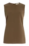 Staud Bronte Crepe Top In Brown