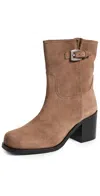 Staud Brooklyn Suede Ankle Boots In Brown
