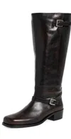 Staud Brooklyn Flat Boots Espresso In Brown