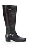 Staud Brooklyn Flat Boots Espresso In Brown