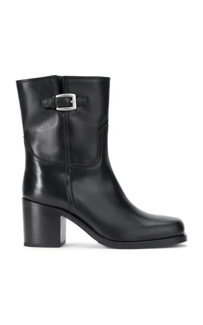 Staud Brooklyn Leather Ankle Boots In Black