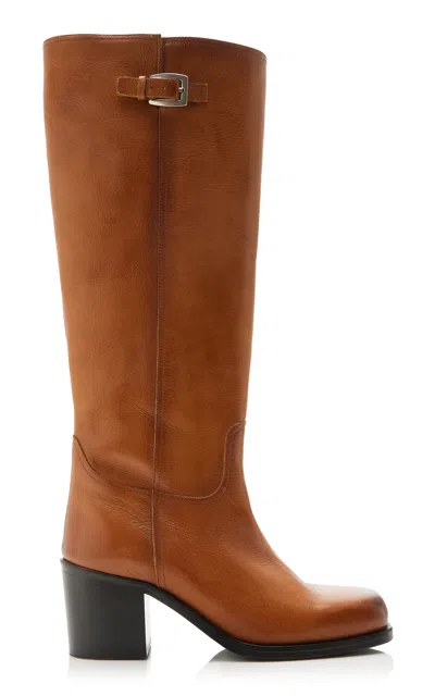 Staud Brooklyn Leather Boots In Brown