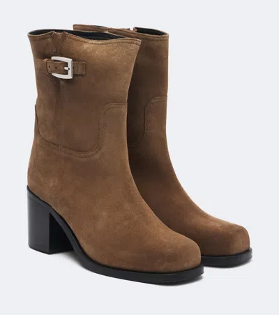 Staud Brooklyn Suede Ankle Boots In Multi