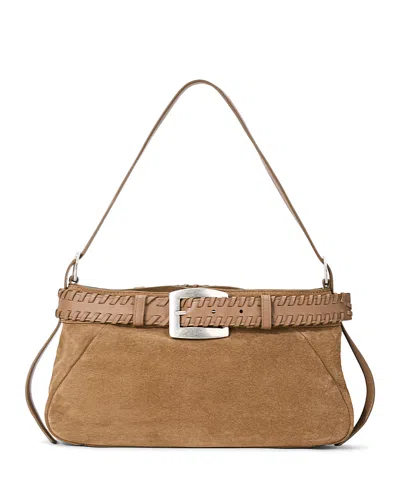 Staud Brooklyn Suede Shoulder Bag In Brown