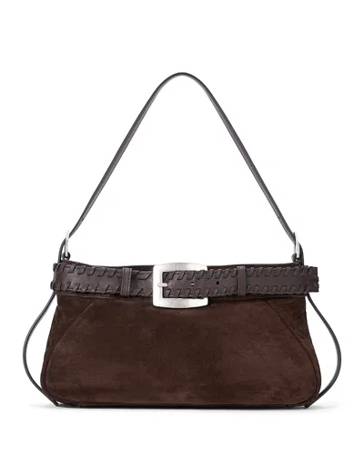 Staud Brooklyn Suede Shoulder Bag In Brown
