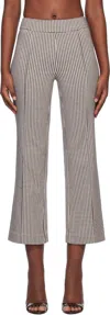 Staud Knack Pants Dark Chocolate Micro Check In Dcmc Dark Chocolate