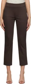 Staud Brown Hunter Trousers In Dkch Dark Chocolate