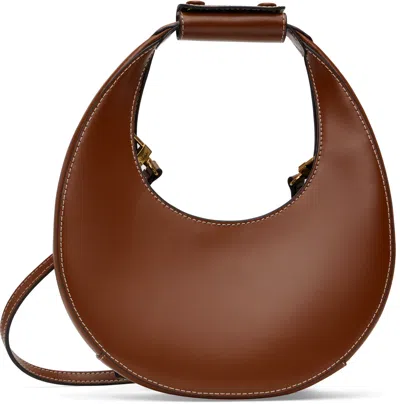 Staud Brown Mini Moon Bag In Tan Tan