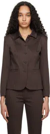 Staud Brown Robert Jacket In Dkch Dark Chocolate