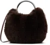 Staud Brown Romeo Faux Fur Bag In Espr Espresso