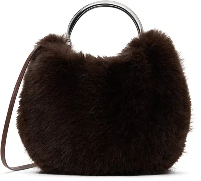 Staud Brown Romeo Faux Fur Bag In Espr Espresso