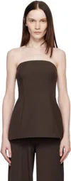 Staud Brown Silvia Tube Top In Dkch Dark Chocolate