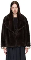 STAUD BROWN SOPRANO FAUX-FUR JACKET