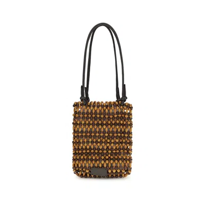 Staud Brown Wood Shoulder Bag