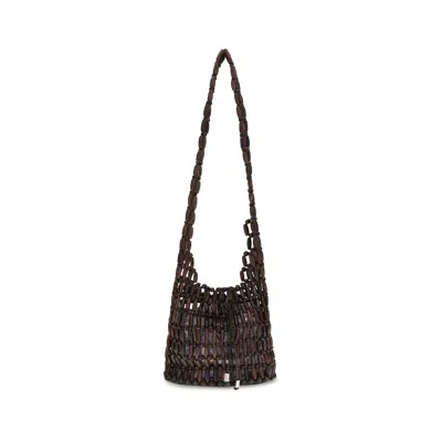 Staud Brown Wood Shoulder Bag