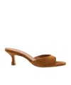 Staud 55mm Brigitte Suede Kitten-heel Mules In Brown