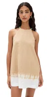 Staud Cabo Linen Dress In Desert Tie Dye In Desert Tie Dye