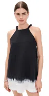 Staud Ahoy Contrast Stripe Sleeveless Cotton Blend Minidress
