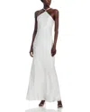 Staud Cadence Pearl-embellished Satin Maxi Slip Dress In Pearl
