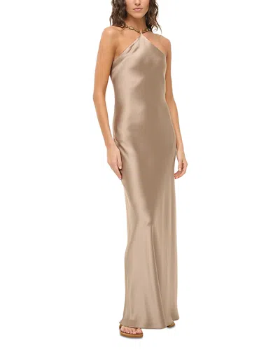 Staud Cadence Beaded Satin Maxi Slip Dress