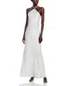 Staud Cadence Pearl-embellished Satin Maxi Slip Dress In Pearl