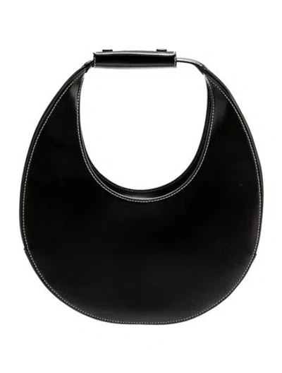 Pre-owned Staud Calfskin Moon In Black
