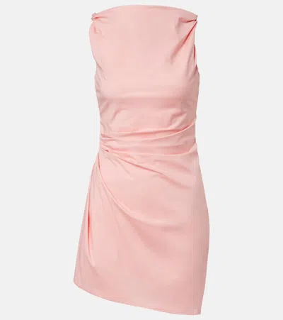 Staud Callie Asymmetric Cotton Minidress In Pink