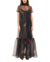 Staud Calluna Floral Sheer Maxi Dress In Black