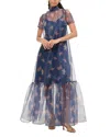 Staud Calluna Ruffled Organza Maxi Dress In Botanical