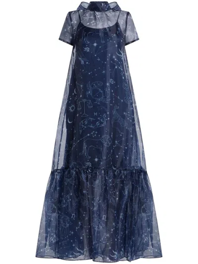 Staud Calluna Zodiac Dress In Blue