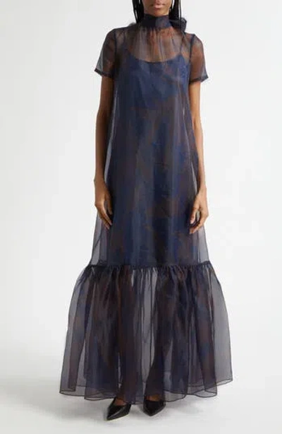 Staud Calluna Organza Gown In Twilight Foliage