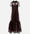 Staud Calluna Organza Maxi Dress In Brown