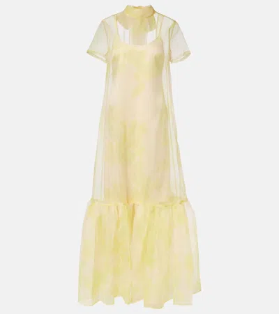 Staud Calluna Organza Maxi Dress In Yellow