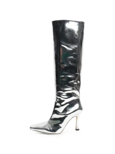 Pre-owned Staud Cami Knee-high Boots In Silver
