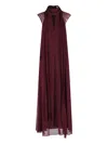 Staud Camilla Sheer-panel Maxi Dress In Red